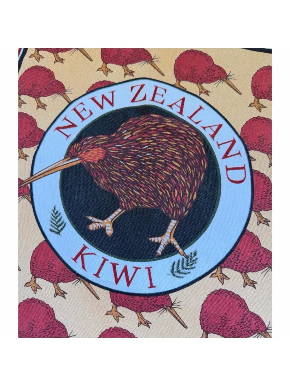 Vintage New Zealand Kiwi Tea Towel 1990s 100% Cotton National Bird Oblong 28x17